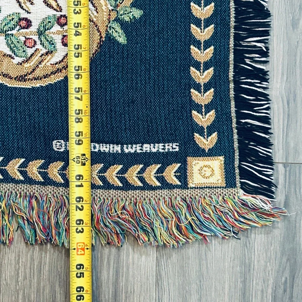 Goodwin Weavers Hanukkah Menorah Judaica Throw Blanket Woven Tapestry USA Made
